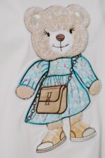 T-shirt oversize Emily Teddy cream dla mamy - obrazek 3