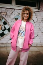 T-shirt oversize Emily Teddy cream dla mamy - obrazek 4