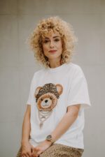 T-shirt oversize Elliott Teddy cream dla mamy