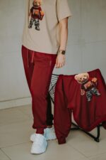 Spodnie dresowe bordo Mac Teddy dla mamy i taty - Image 3