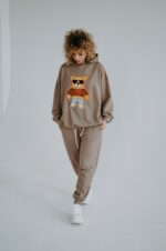 Spodnie dresowe latte Barry Teddy dla mamy i taty - obrazek 3