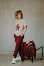 Spodnie dresowe bordo Mac Teddy dla mamy i taty