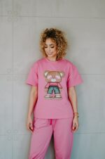 Spodnie dresowe fuksja Rosie Teddy dla mamy i taty - Image 12