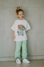 T-shirt oversize Funky Teddy cream - obrazek 2