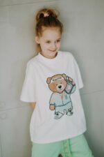 T-shirt oversize Funky Teddy cream - obrazek 4