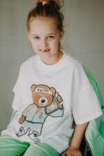 T-shirt oversize Funky Teddy cream - obrazek 5