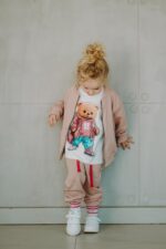 Spodnie dresowe brudny róż Mia Teddy - obrazek 3