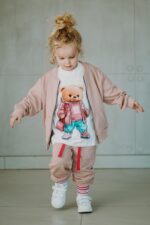 Spodnie dresowe brudny róż Mia Teddy - obrazek 2