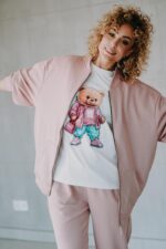 Bluza oversize rozpinana Mia Teddy dla mamy - obrazek 3