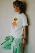 T-shirt oversize Barry Teddy cream dla mamy i taty