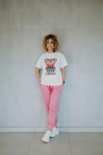 Spodnie dresowe fuksja Rosie Teddy dla mamy i taty - Image 3