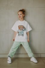 T-shirt oversize Funky Teddy cream