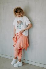 Spodnie dresowe morela Funky Teddy dla mamy i taty dostępne od ręki - obrazek 5