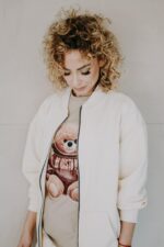 Bluza oversize rozpinana Biscuit Teddy dla mamy i taty - obrazek 7