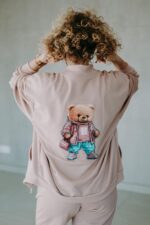 Bluza oversize rozpinana Mia Teddy dla mamy - obrazek 4