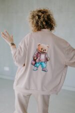 Bluza oversize rozpinana Mia Teddy dla mamy - obrazek 9