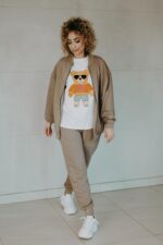 Spodnie dresowe latte Barry Teddy dla mamy i taty - obrazek 6