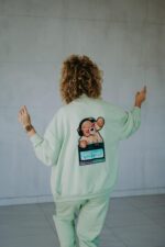 Bluza oversize rozpinana Disco Teddy dla mamy i taty