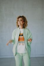 Bluza oversize rozpinana Disco Teddy dla mamy i taty - obrazek 3