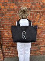 Torba typu Shopper Bag czarna pikowana z haftem large size - Image 6