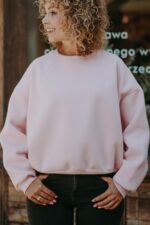 Bluza Basic oversize pudrowy róż - Image 5