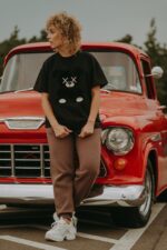 T-shirt oversize Mocha Teddy dla mamy i taty