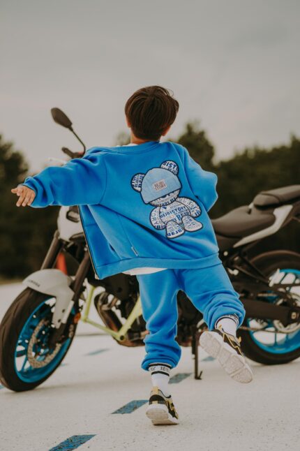 Bluza oversize rozpinana Blue Teddy