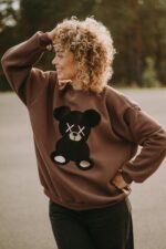 Bluza oversize Mocha Teddy dla mamy i taty - obrazek 6