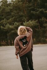Bluza oversize rozpinana Mocha Teddy dla mamy i taty - obrazek 5