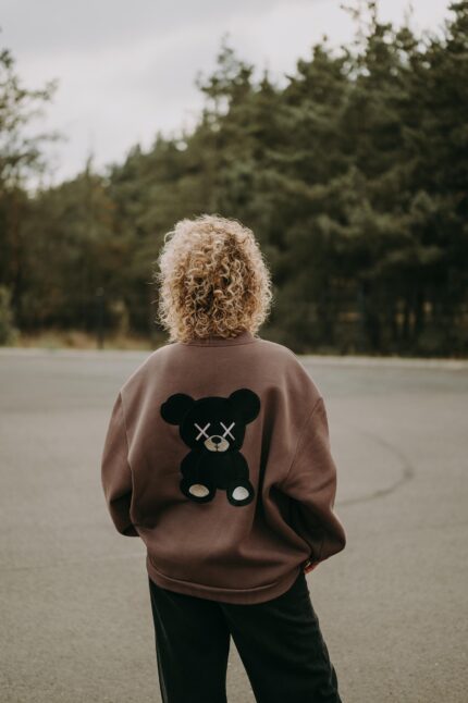 Bluza oversize rozpinana Mocha Teddy dla mamy i taty