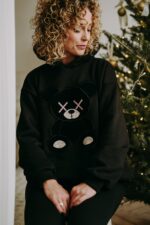 Bluza oversize Black Teddy dla mamy i taty - obrazek 3