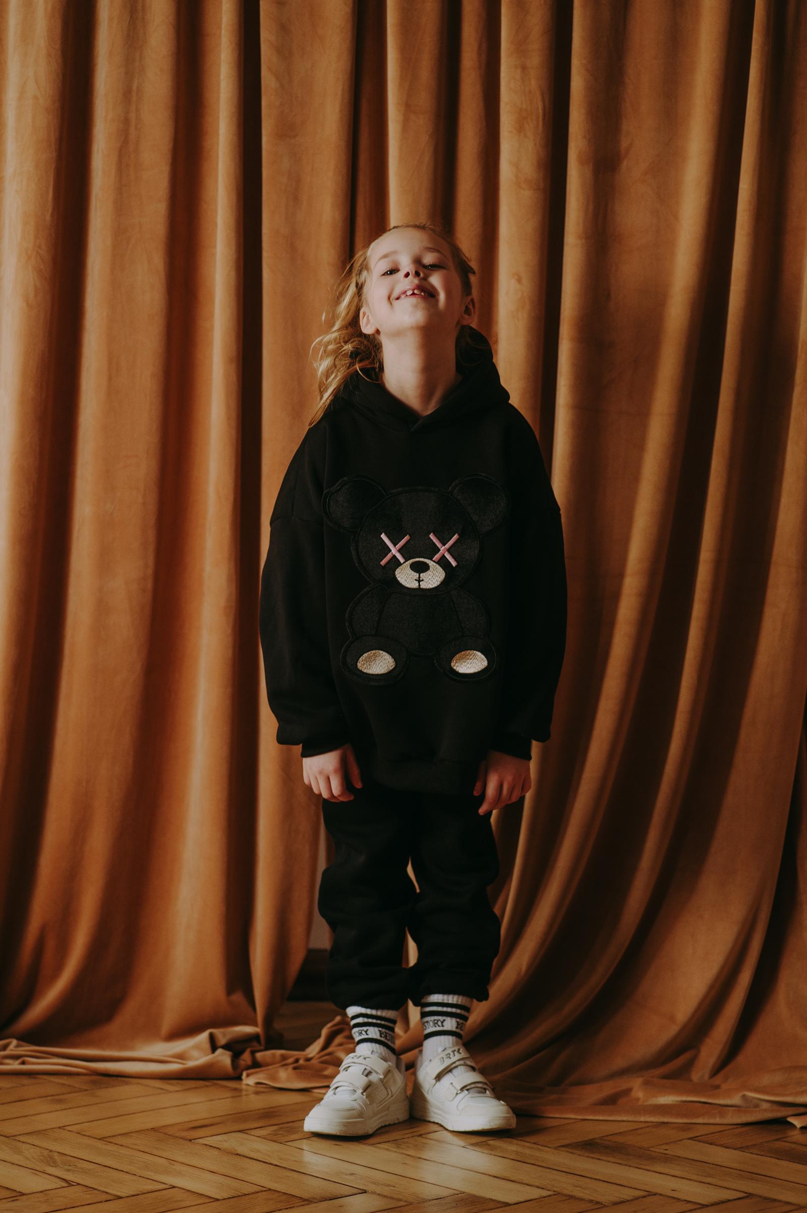 czerwonaczarna_080 Bluza oversize Black Teddy - obrazek 1