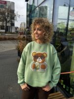 Bluza oversize Matcha Teddy dla mamy i taty - Image 2