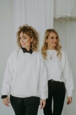 Bluza basic oversize klasyczna ecrie - obrazek 3