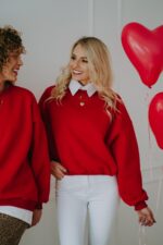 Bluza Basic oversize krótka czerwona - obrazek 5