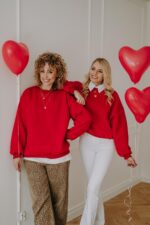 Bluza Basic oversize krótka czerwona - obrazek 4