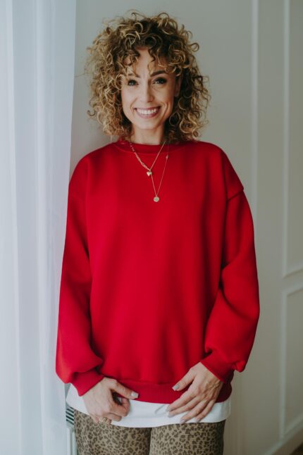 Bluza basic oversize klasyczna czerwona