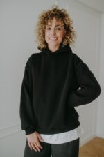 Bluza basic oversize klasyczna czarna - obrazek 6