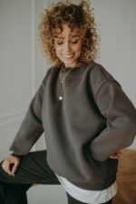Bluza basic oversize klasyczna szara
