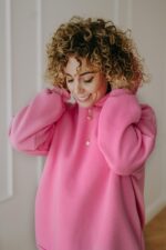 Bluza basic oversize klasyczna różowa - obrazek 5