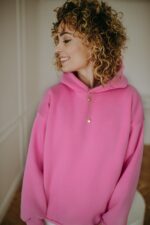 Bluza basic oversize klasyczna różowa - obrazek 8
