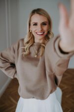 Bluza Basic oversize krótka latte - obrazek 7