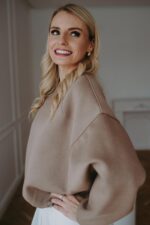 Bluza Basic oversize krótka latte - obrazek 2