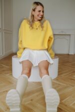 Bluza Basic oversize krótka żółta - obrazek 4