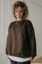 Bluza basic oversize klasyczna czekoladowa