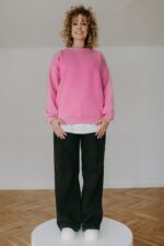 Bluza basic różowa bez kaptura - obrazek 2