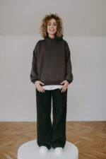 Bluza basic szara z kapturem - obrazek 2