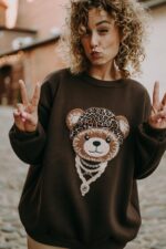 Bluza oversize Pantera Teddy dla mamy i taty