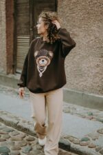 Bluza oversize Pantera Teddy dla mamy i taty - obrazek 2