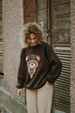 Bluza oversize Pantera Teddy dla mamy i taty - obrazek 3